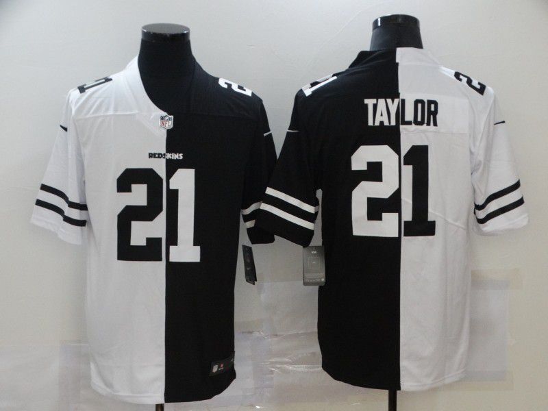 Men Washington Redskins #21 Taylor Black white Half version 2020 Nike NFL Jerseys->green bay packers->NFL Jersey